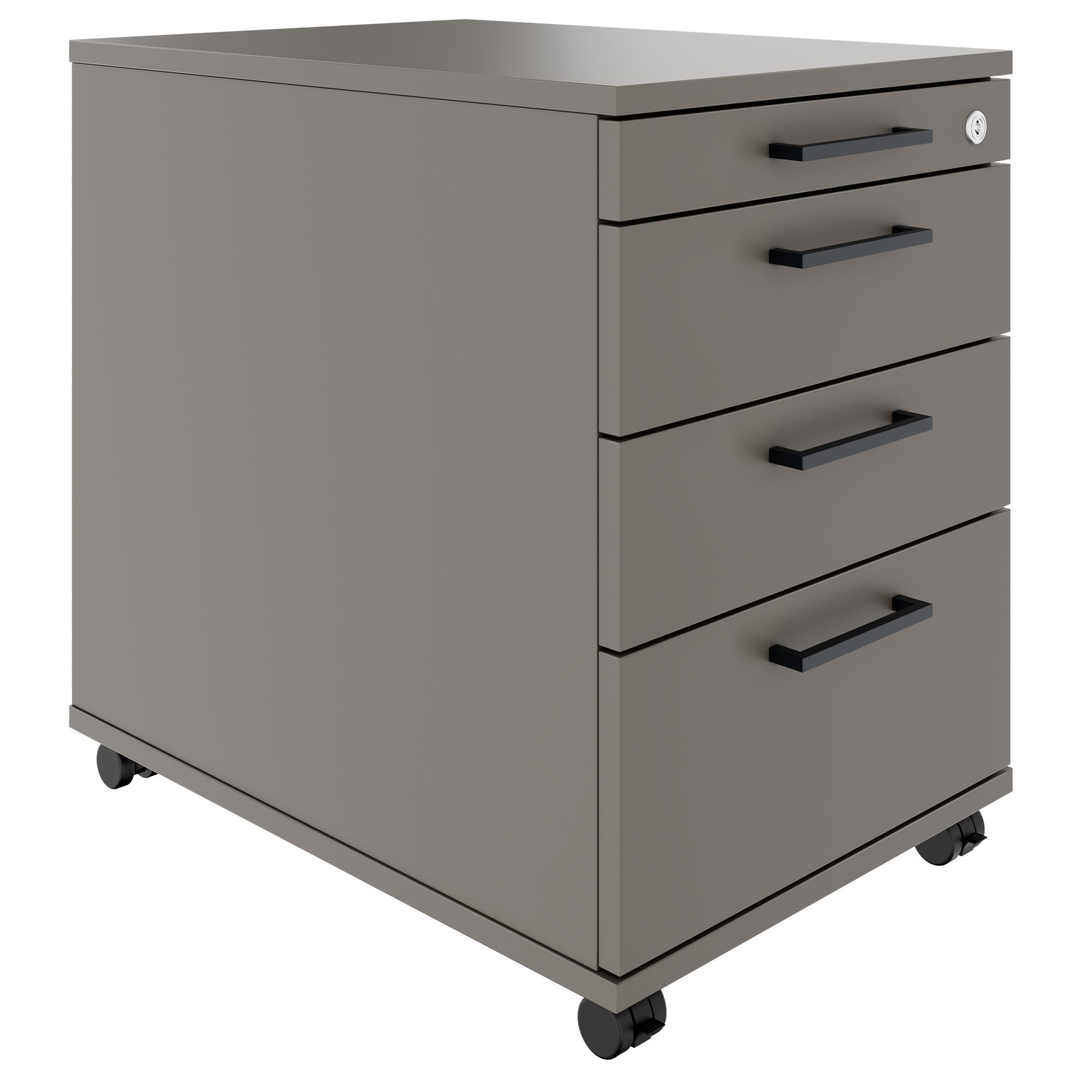 OPTIMA PRO Conteneur en rouleau | 3 tiroirs métalliques + 1 petites pièces, ferme douce, gris cubanite