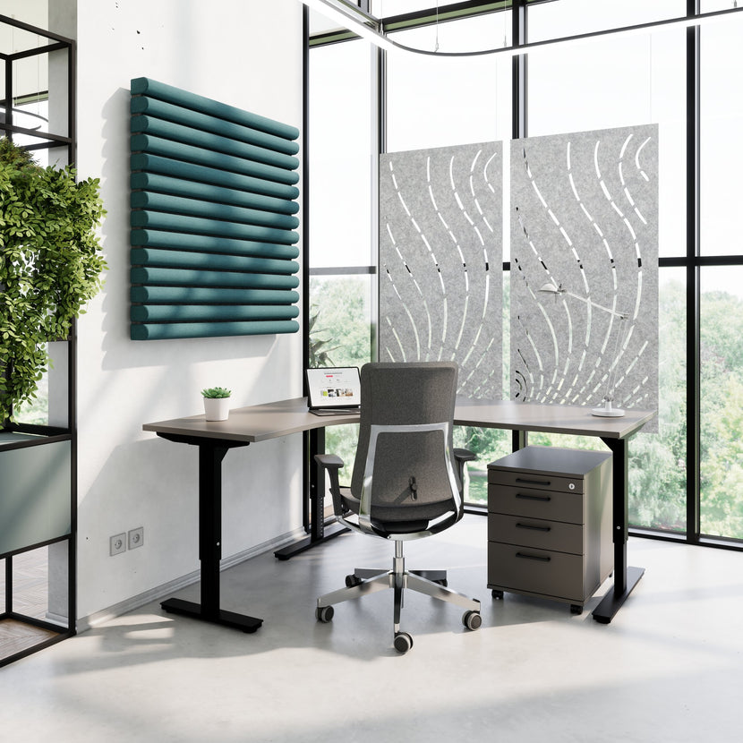 OPTIMA PRO Conteneur en rouleau | 3 tiroirs métalliques + 1 petites pièces, ferme douce, gris cubanite
