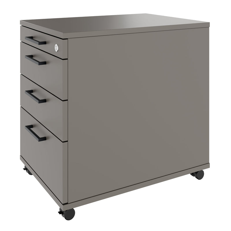 OPTIMA PRO Rollcontainer | 3 Metallschubladen + 1 Kleinteilefach, Soft Close, Cubanitgrau - 5 Main Image