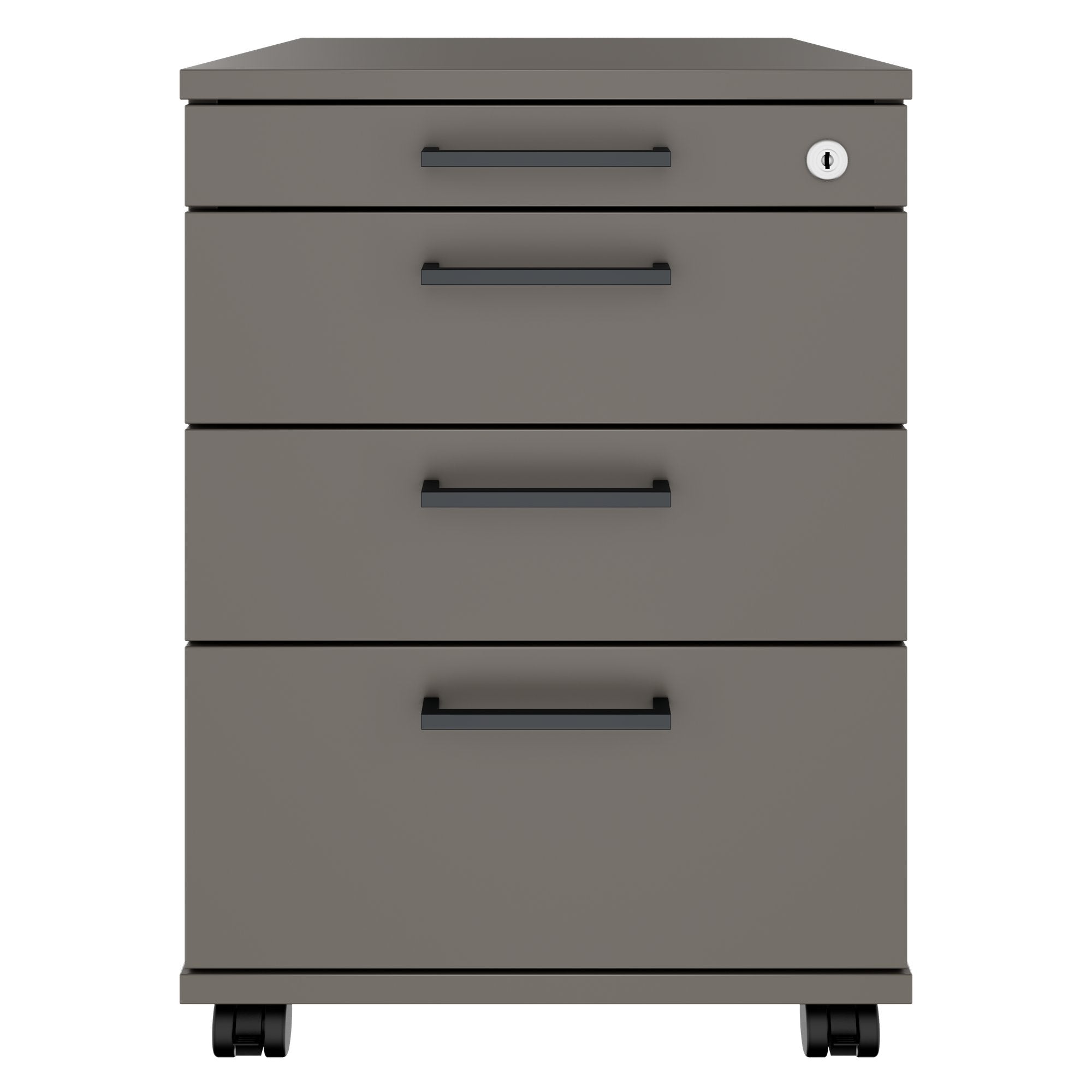 OPTIMA PRO Conteneur en rouleau | 3 tiroirs métalliques + 1 petites pièces, ferme douce, gris cubanite