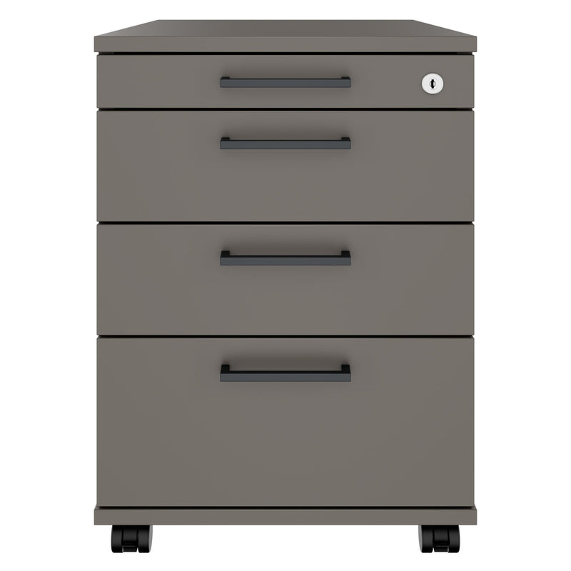 OPTIMA PRO Rollcontainer | 3 Metallschubladen + 1 Kleinteilefach, Soft Close, Cubanitgrau - 4 Main Image