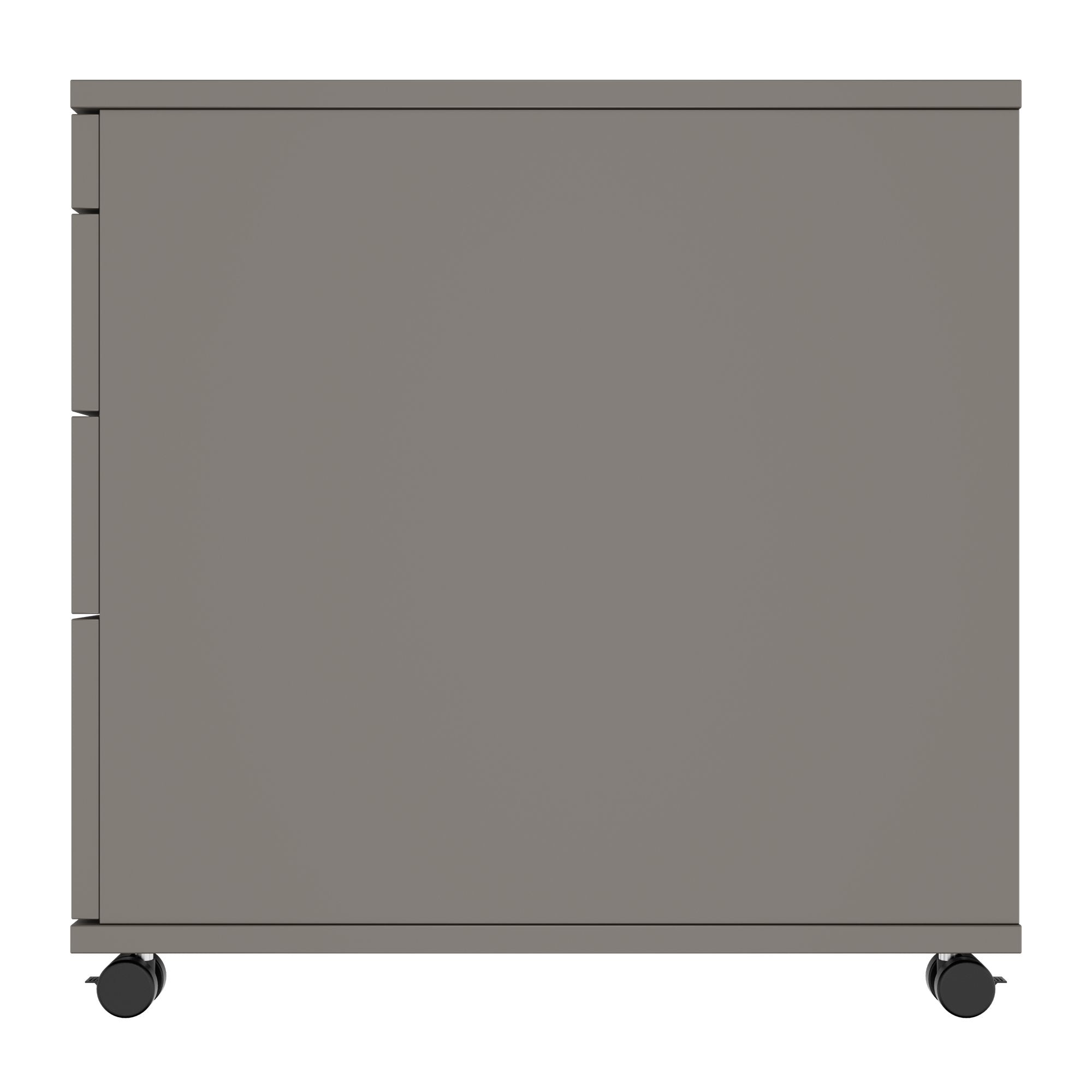 OPTIMA PRO Conteneur en rouleau | 3 tiroirs métalliques + 1 petites pièces, ferme douce, gris cubanite