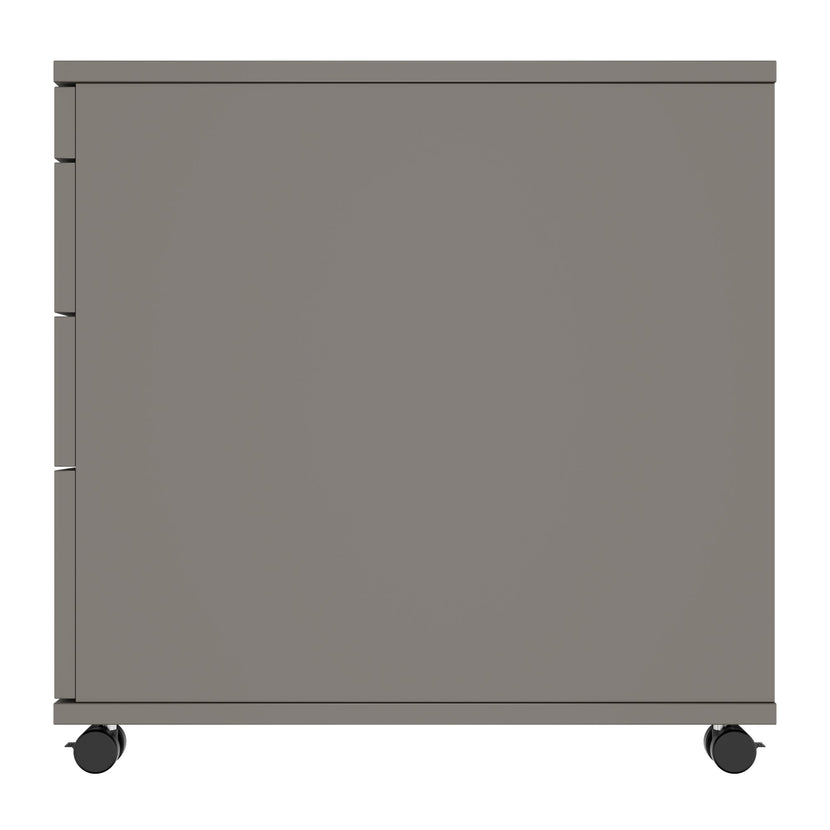 OPTIMA PRO Conteneur en rouleau | 3 tiroirs métalliques + 1 petites pièces, ferme douce, gris cubanite