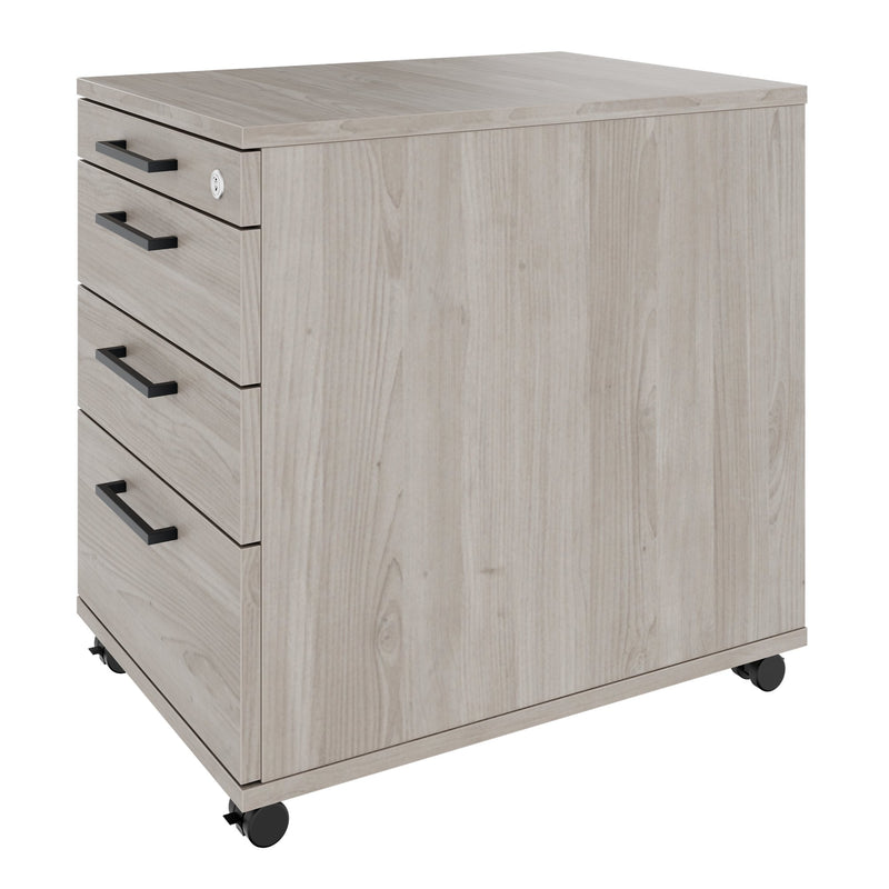 OPTIMA PRO Conteneur en rouleau | 3 tiroirs métalliques + 1 petites pièces, ferme douce, gris de chêne nord - 5 Main Image