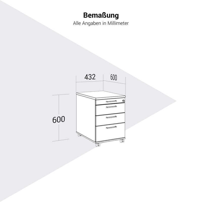 OPTIMA PRO Roll container | 3 metal drawers + 1 small parts, soft close, walnut - 14 Main Image