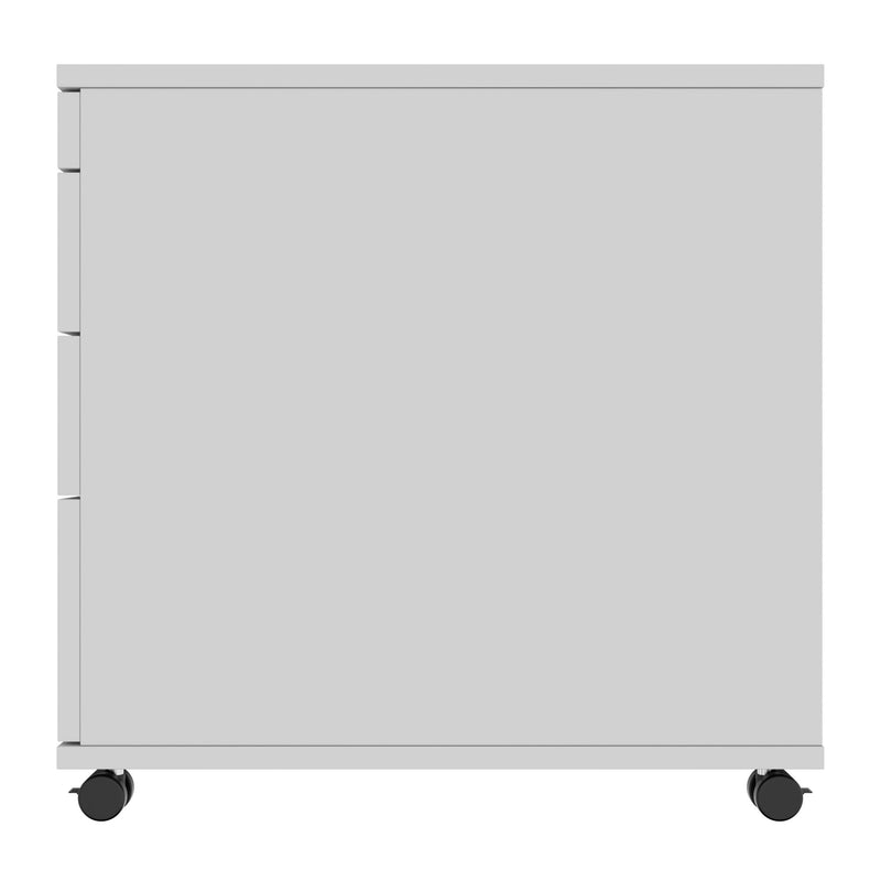 OPTIMA PRO Container rotolo | 3 cassetti di metallo + 1 Piccole parti, morbido vicino, grigio perla - 6 Main Image
