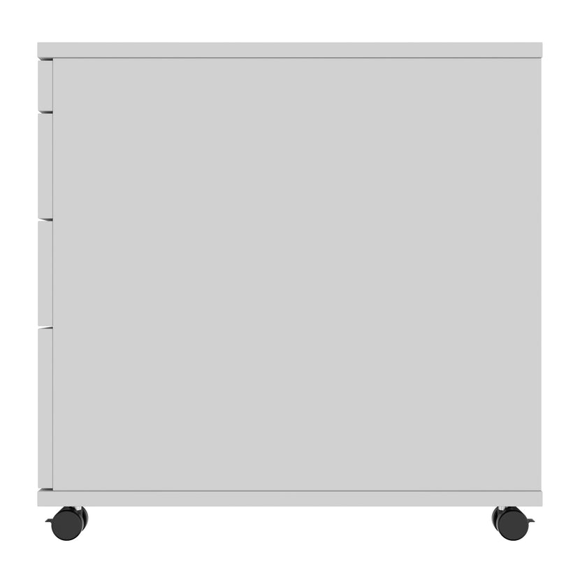 OPTIMA PRO Conteneur en rouleau | 3 tiroirs métalliques + 1 petites pièces, ferme douce, gris perlé