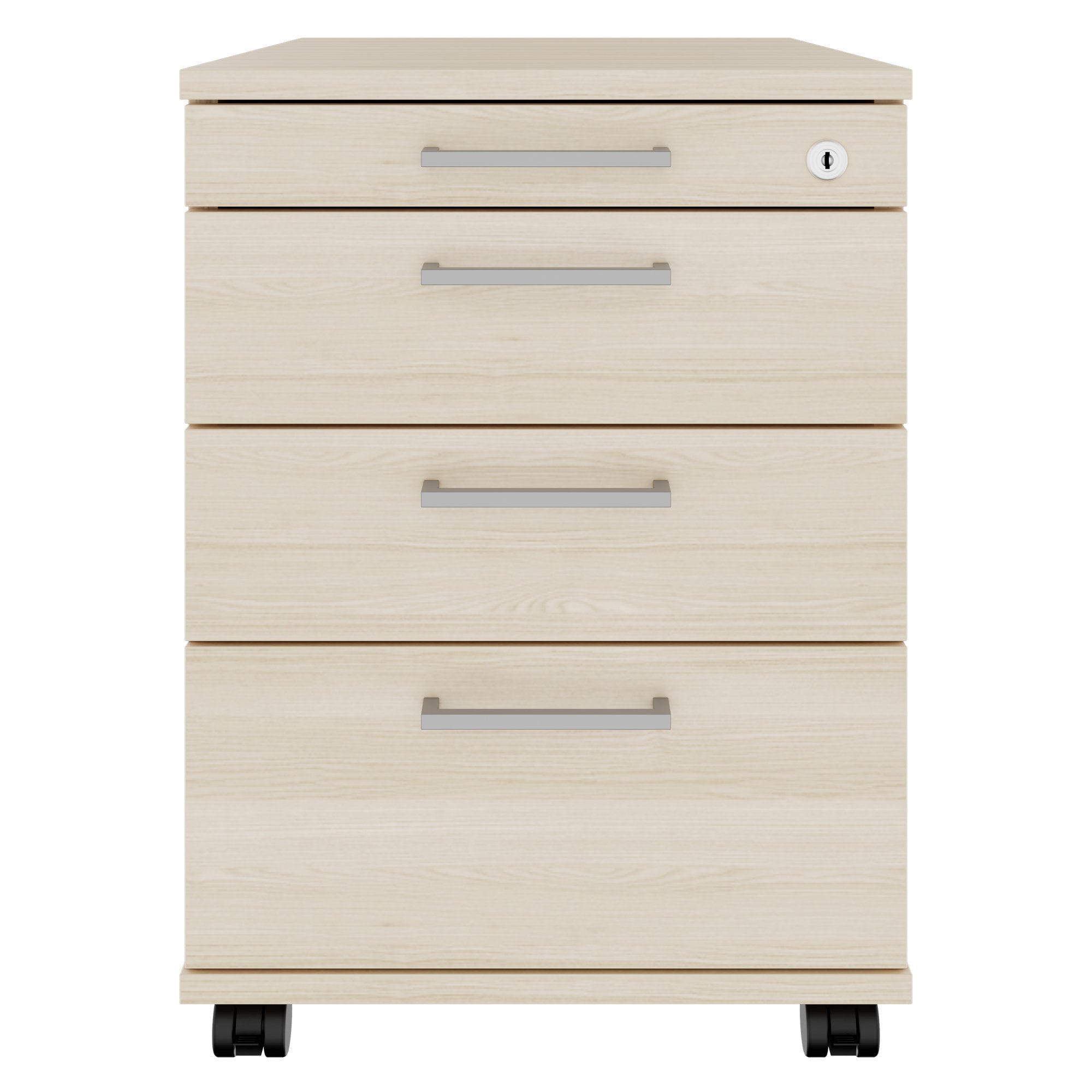 OPTIMA PRO Conteneur en rouleau | 3 tiroirs métalliques + 1 petites pièces, ferme douce, cendres de sable