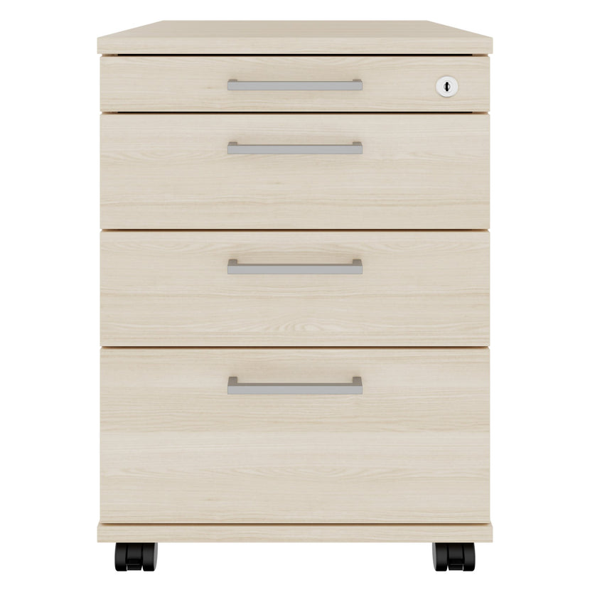 OPTIMA PRO Conteneur en rouleau | 3 tiroirs métalliques + 1 petites pièces, ferme douce, cendres de sable