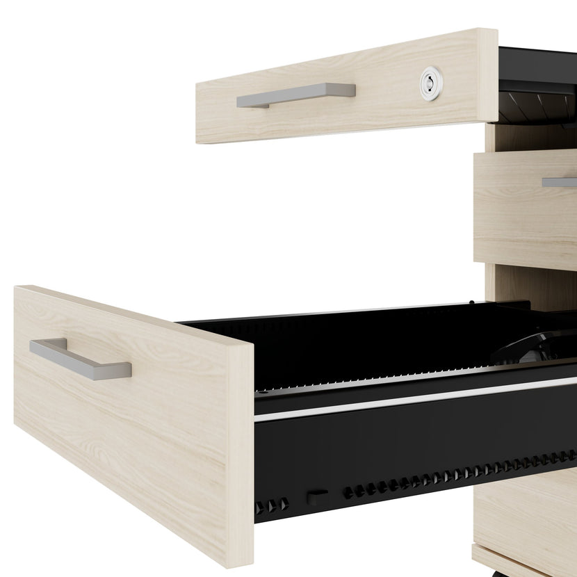 OPTIMA PRO Conteneur en rouleau | 3 tiroirs métalliques + 1 petites pièces, ferme douce, cendres de sable