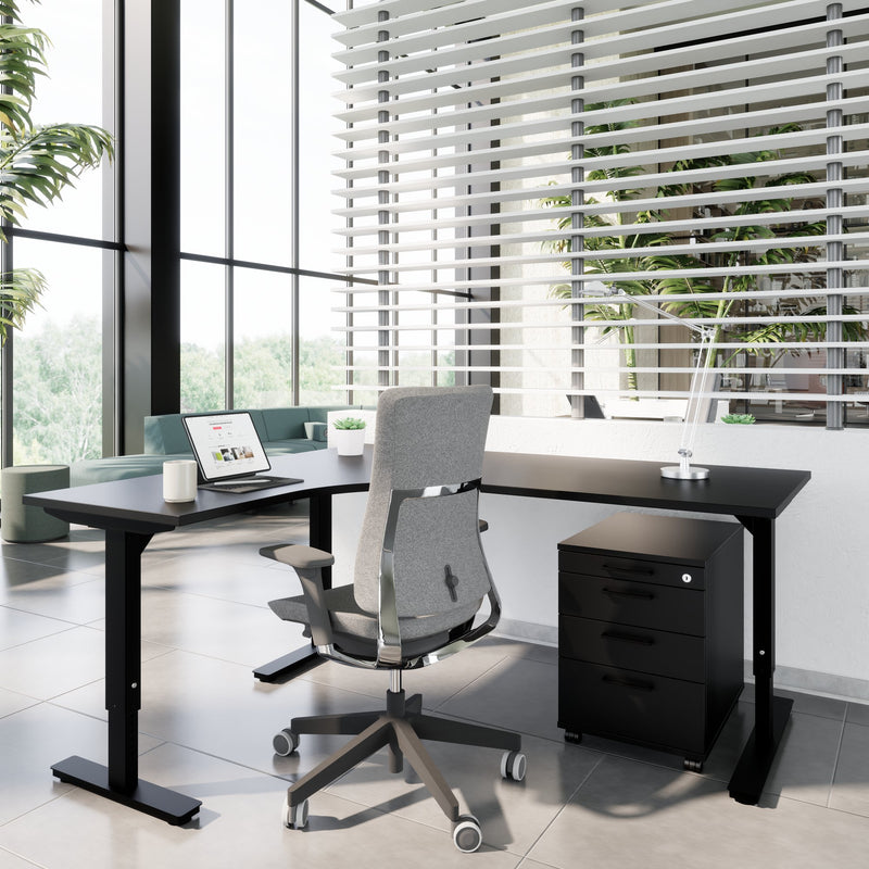 OPTIMA PRO Rollcontainer | 3 Metallschubladen + 1 Kleinteilefach, Soft Close, Schwarz - 3 Main Image