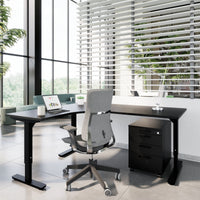 OPTIMA PRO Conteneur en rouleau | 3 tiroirs métalliques + 1 petites pièces, ferme douce, noir
