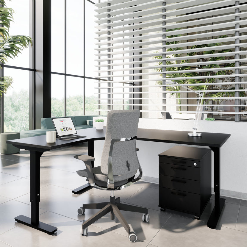 OPTIMA PRO Conteneur en rouleau | 3 tiroirs métalliques + 1 petites pièces, ferme douce, noir