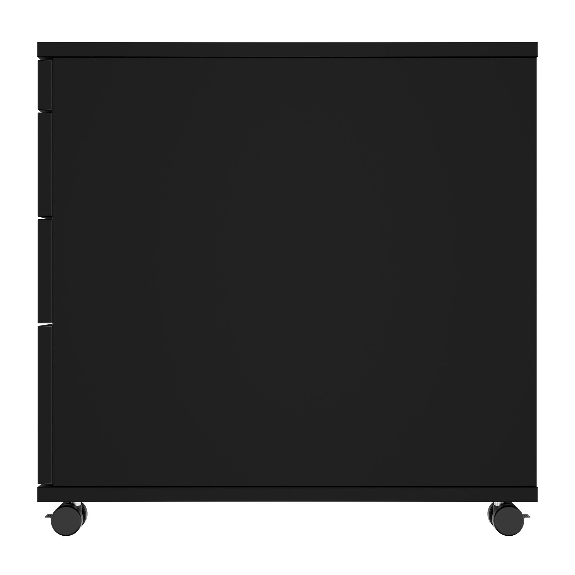 OPTIMA PRO Conteneur en rouleau | 3 tiroirs métalliques + 1 petites pièces, ferme douce, noir