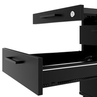 OPTIMA PRO Conteneur en rouleau | 3 tiroirs métalliques + 1 petites pièces, ferme douce, noir