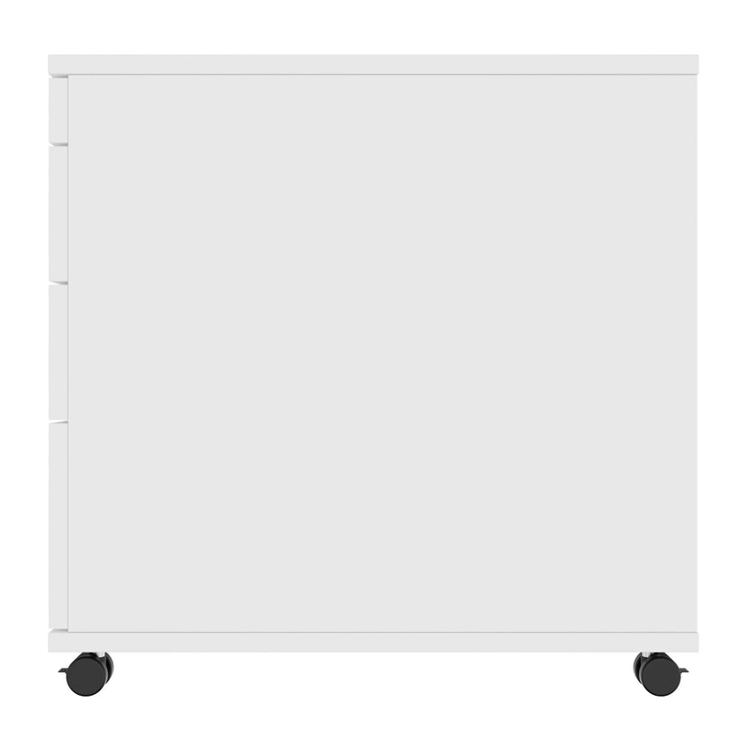 OPTIMA PRO Conteneur en rouleau | 3 tiroirs métalliques + 1 petites pièces, ferme douce, blanc
