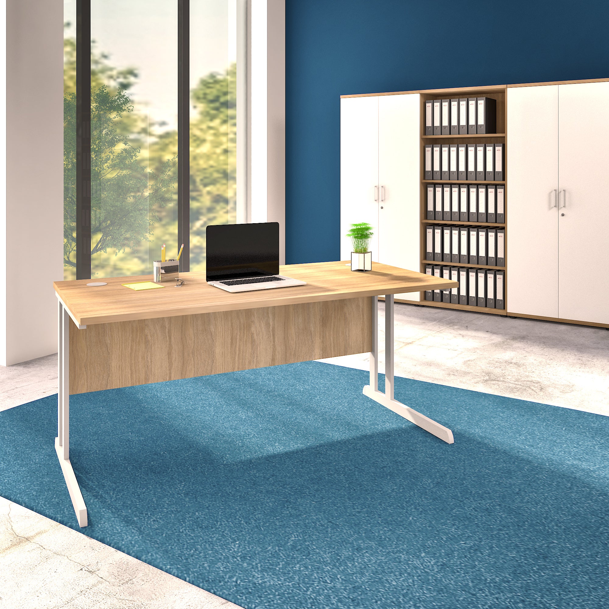 OPTIMA C Schreibtisch | 1600 x 800 mm, Bernsteineiche