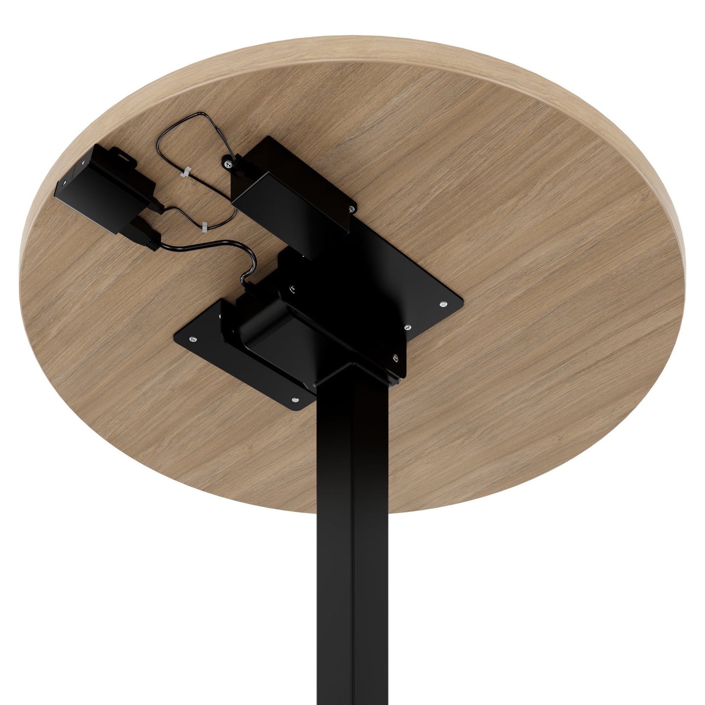 OPTIMA Up meeting table | Ø 800 mm, round, electrically height adjustable, amber oak