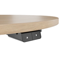 OPTIMA Up meeting table | Ø 800 mm, round, electrically height adjustable, amber oak