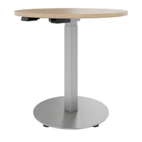 OPTIMA Up meeting table | Ø 800 mm, round, electrically height adjustable, amber oak