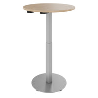 OPTIMA Up meeting table | Ø 800 mm, round, electrically height adjustable, amber oak