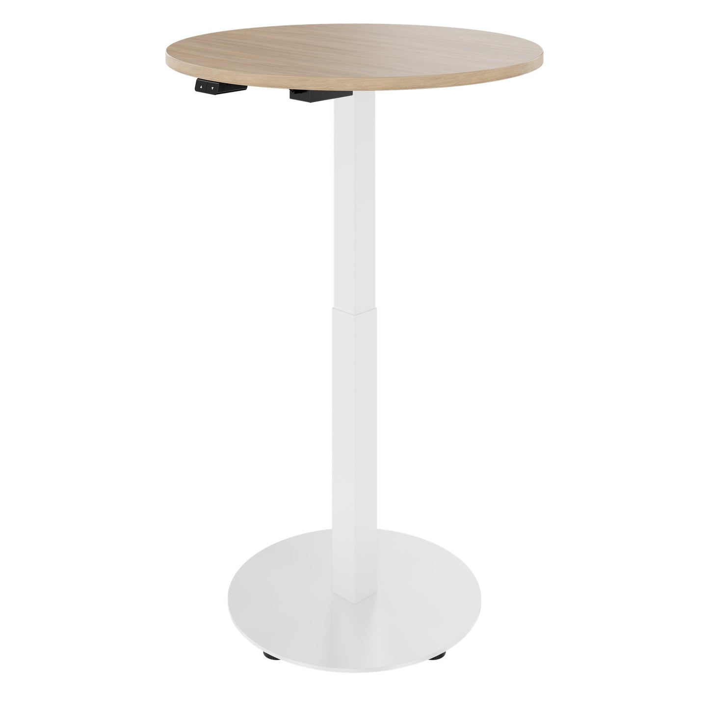 OPTIMA Up meeting table | Ø 800 mm, round, electrically height adjustable, amber oak