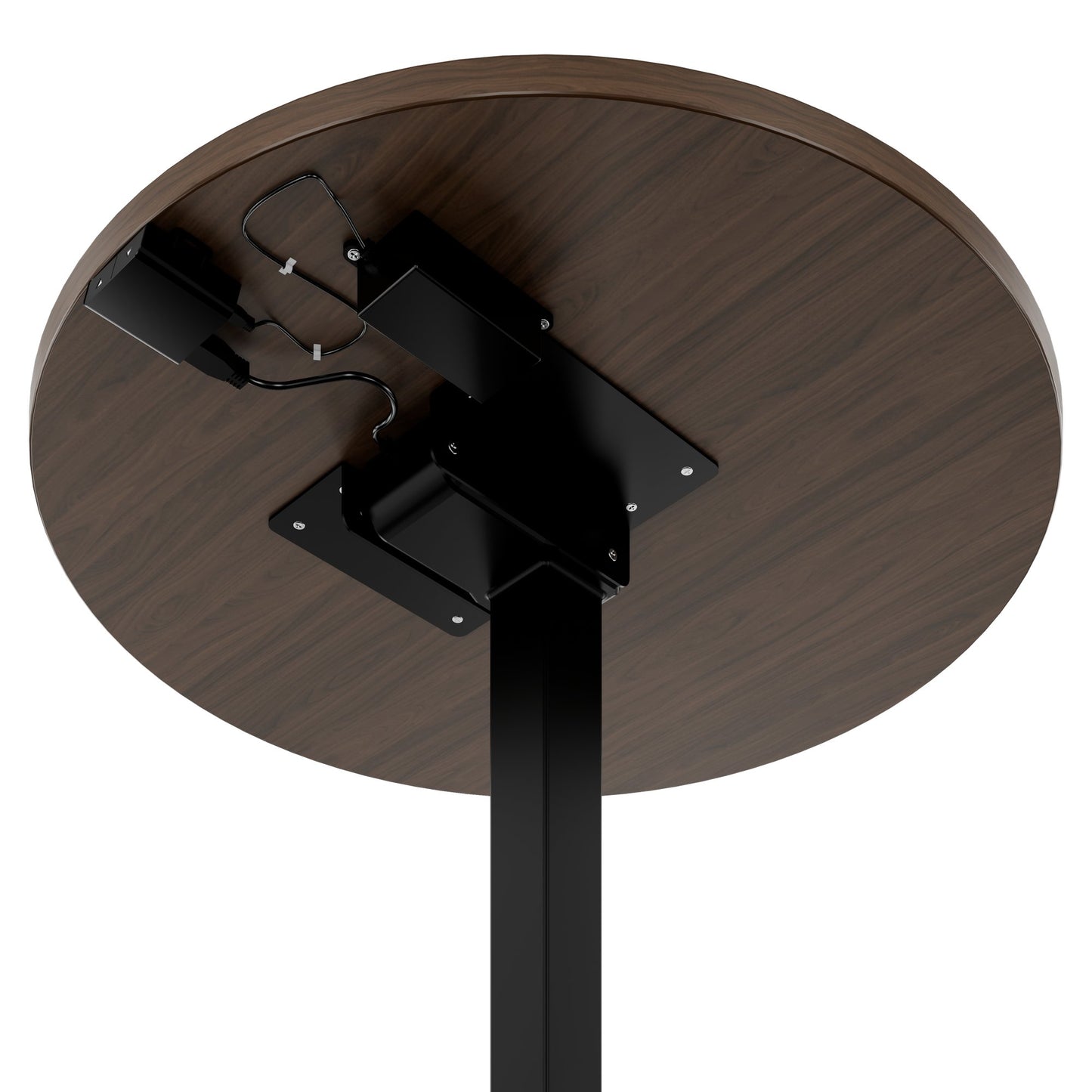 OPTIMA Up meeting table | Ø 800 mm, round, electrically height adjustable, walnut