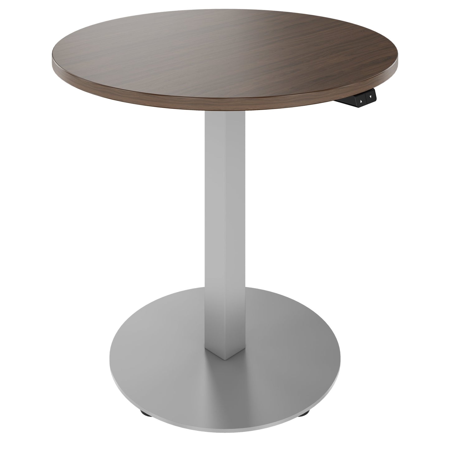 OPTIMA Up meeting table | Ø 800 mm, round, electrically height adjustable, walnut