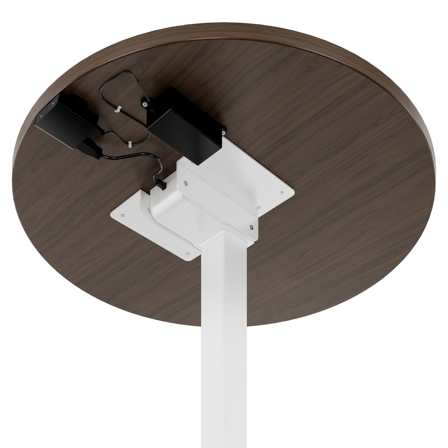 OPTIMA Up meeting table | Ø 800 mm, round, electrically height adjustable, walnut