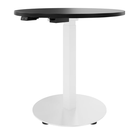 OPTIMA Tabella delle riunioni su | Ø 800 mm, rotondo, altezza elettricamente regolabile, nero