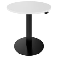 OPTIMA Table de la réunion vers le haut | Ø 800 mm, rond, réglable à hauteur électrique, blanc