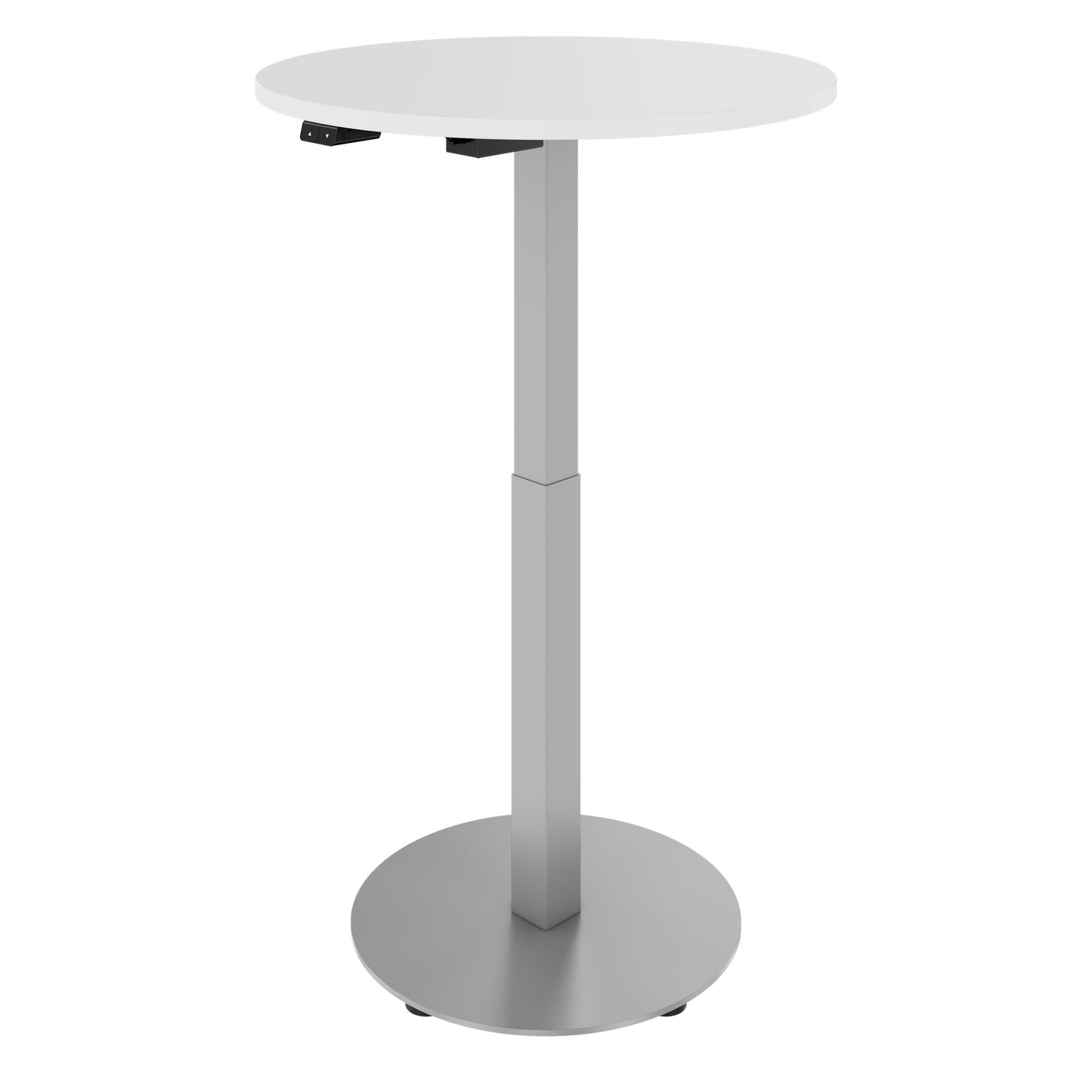 OPTIMA Table de la réunion vers le haut | Ø 800 mm, rond, réglable à hauteur électrique, blanc