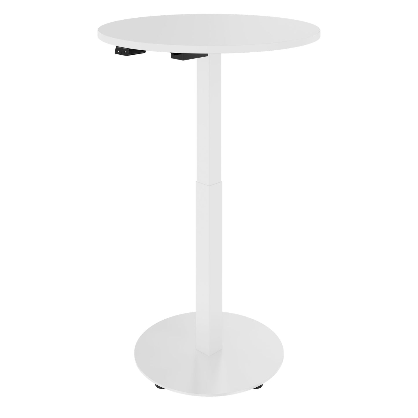 OPTIMA Table de la réunion vers le haut | Ø 800 mm, rond, réglable à hauteur électrique, blanc