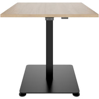 OPTIMA Up meeting table | 800 x 800 mm, electrically height adjustable, amber oak