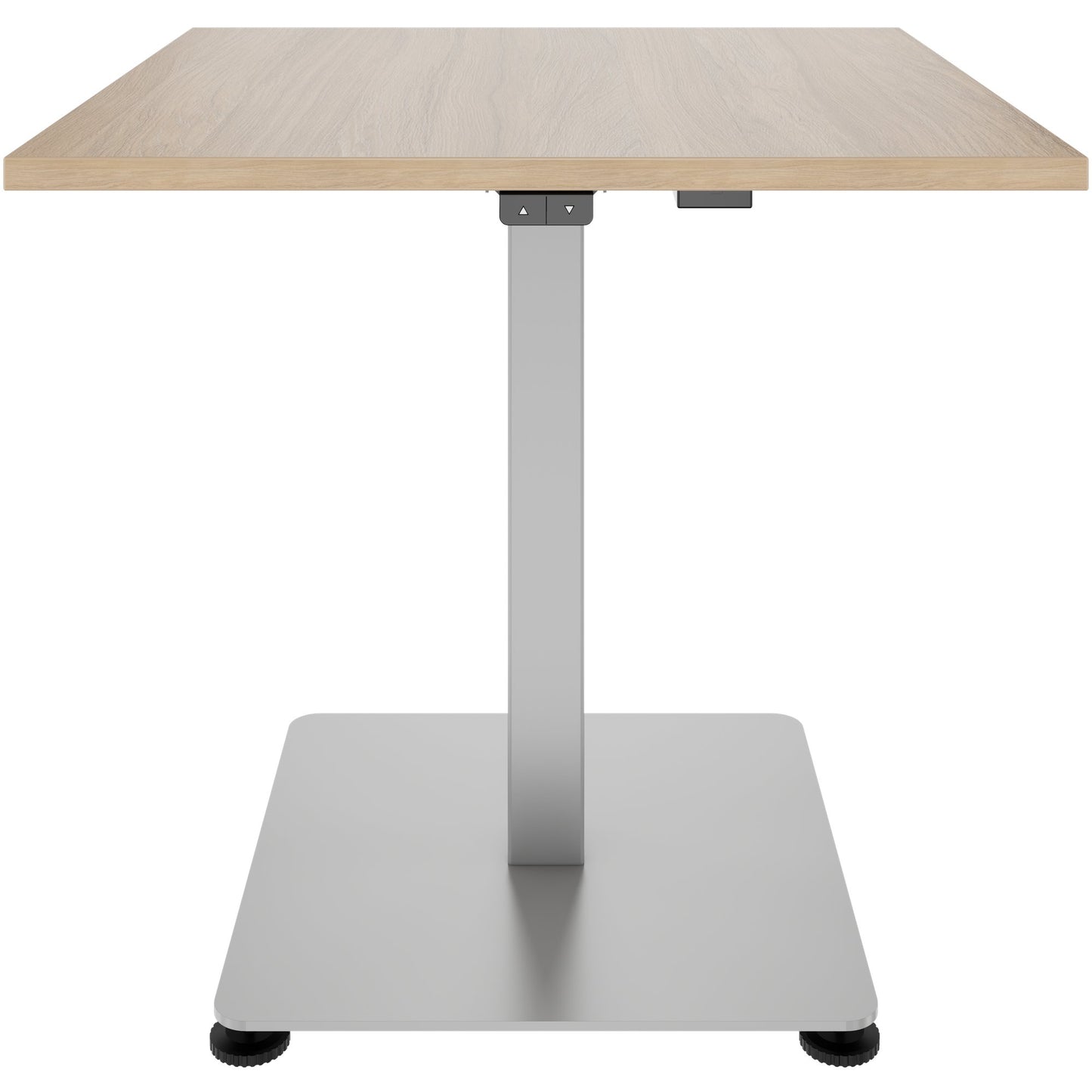 OPTIMA Up meeting table | 800 x 800 mm, electrically height adjustable, amber oak