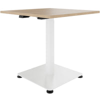 OPTIMA Up meeting table | 800 x 800 mm, electrically height adjustable, amber oak