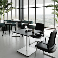 OPTIMA Up meeting table | 800 x 800 mm, electrically height adjustable, black