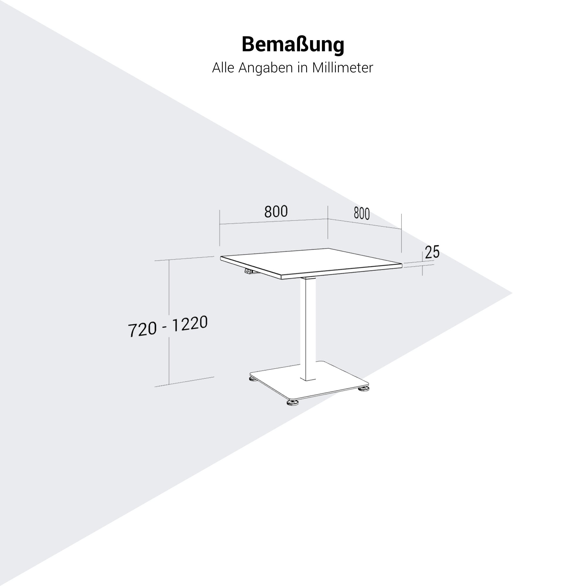 OPTIMA Tabella delle riunioni su | 800 x 800 mm, regolabile in altezza elettricamente, nero
