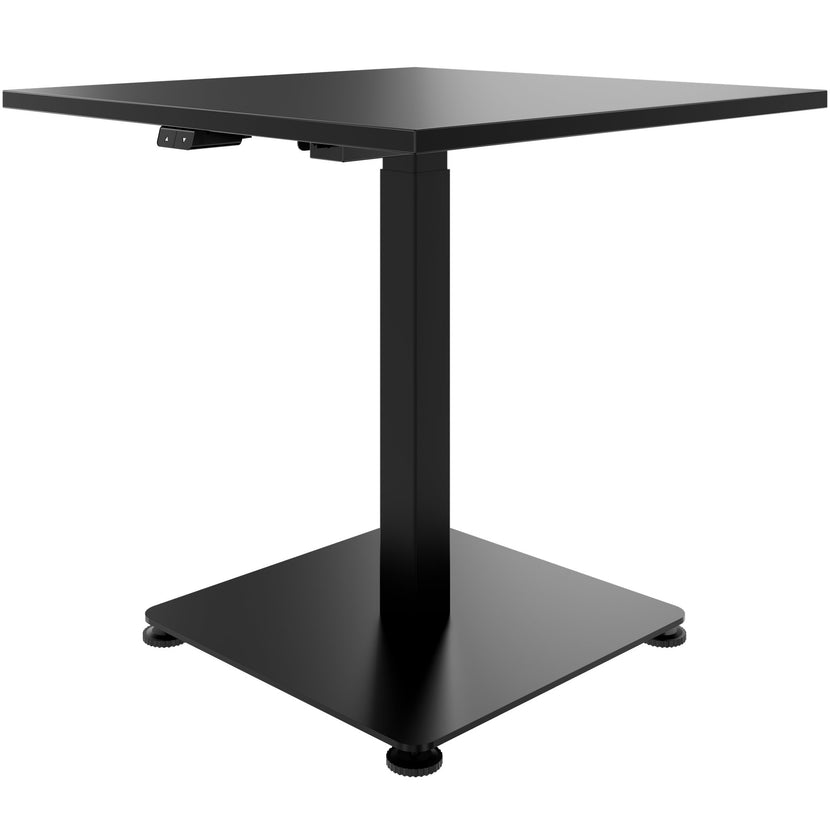 OPTIMA Tabella delle riunioni su | 800 x 800 mm, regolabile in altezza elettricamente, nero