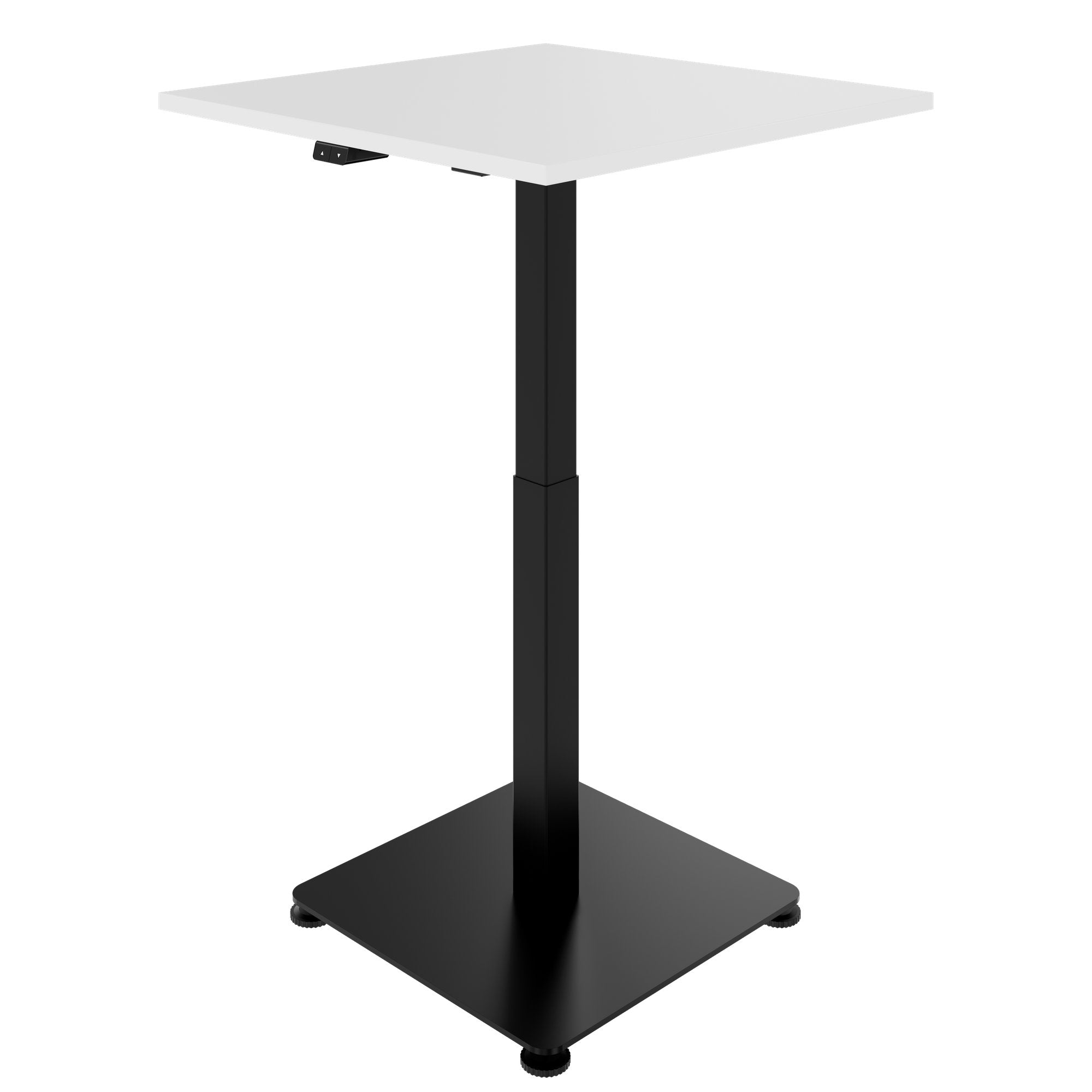 OPTIMA Tabella delle riunioni su | 800 x 800 mm, regolabile in altezza elettricamente, bianco