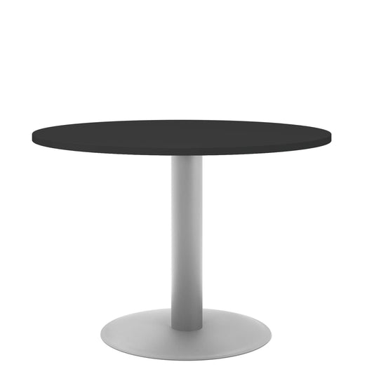 OPTIMA meeting table | Round, silver frame, Ø 1000 mm, anthracite