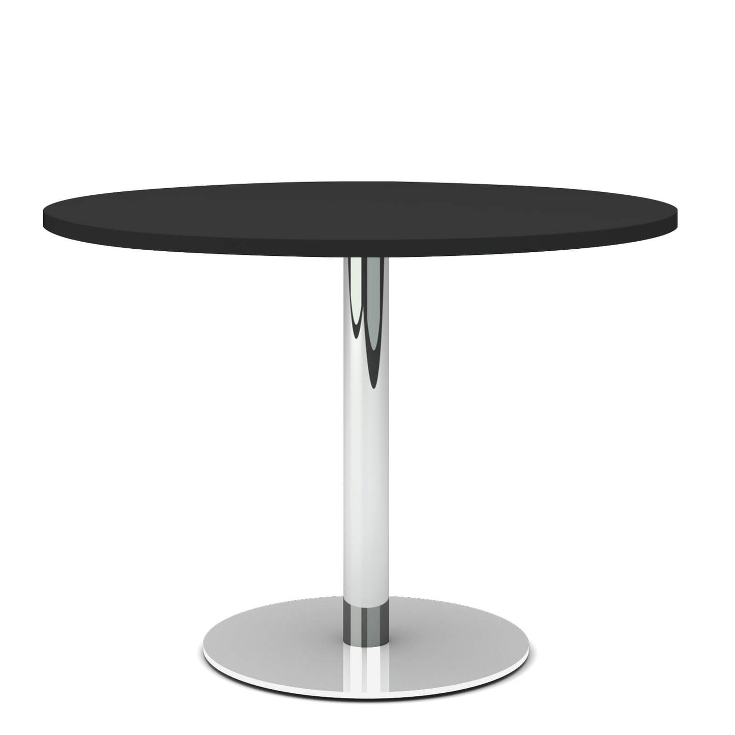 OPTIMA meeting table | Round, chrome frame, Ø 1000 mm, anthracite