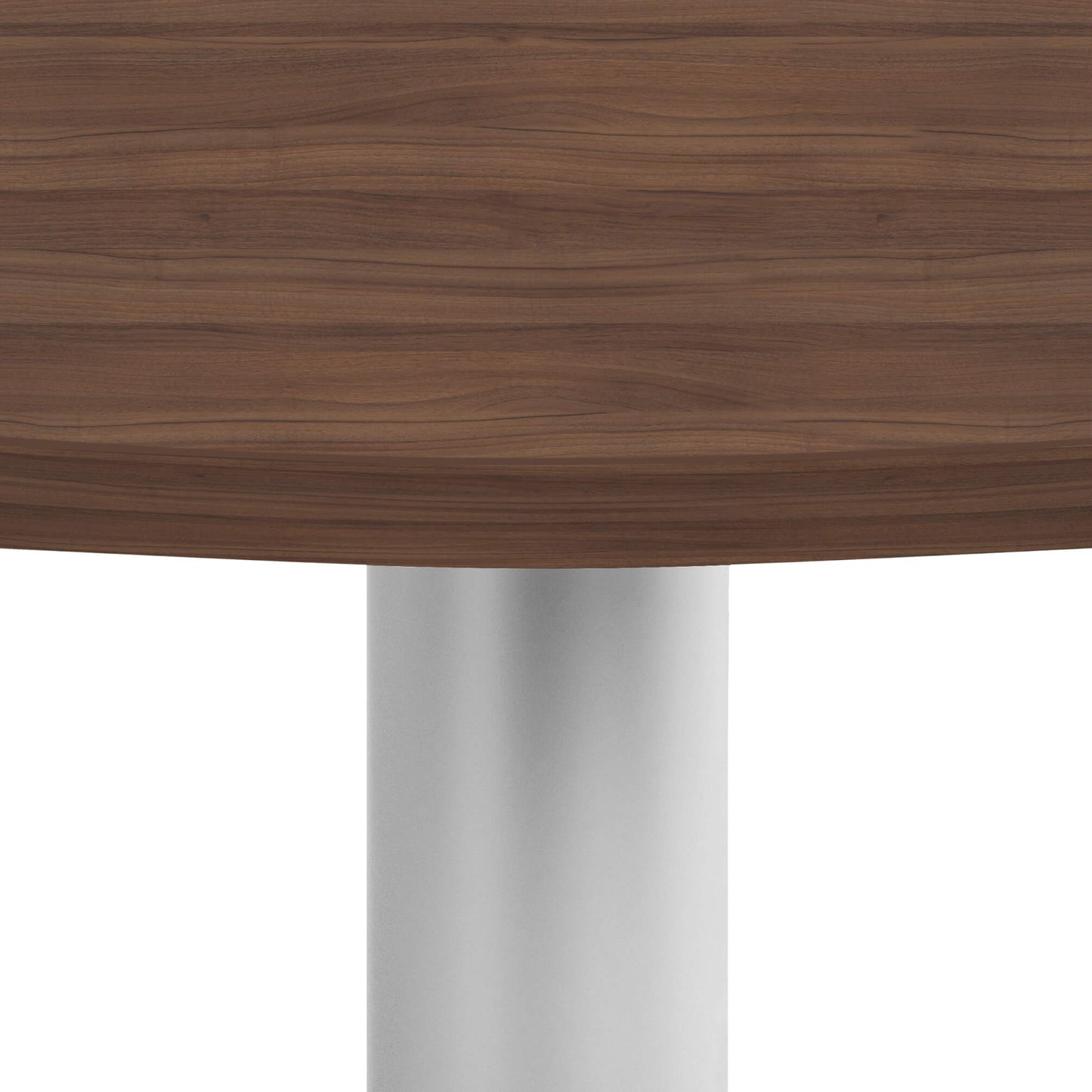 OPTIMA meeting table | Round, silver frame, Ø 1000 mm, walnut