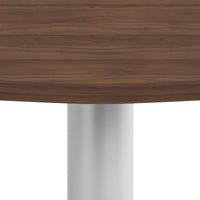 OPTIMA Tableau de réunion | Rond, cadre argent, Ø 1000 mm, noix