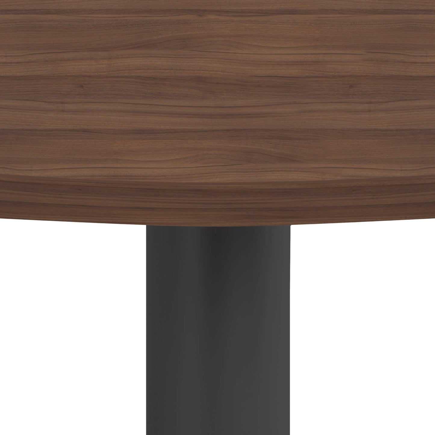 OPTIMA meeting table | Round, anthracite frame, Ø 1000 mm, walnut