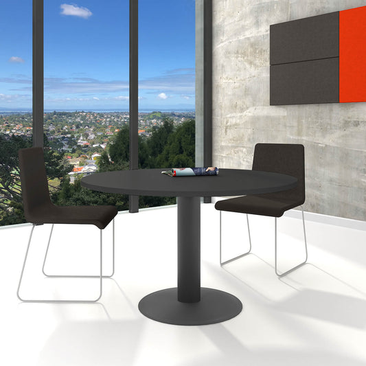 OPTIMA meeting table | Round, anthracite frame, Ø 1200 mm, anthracite