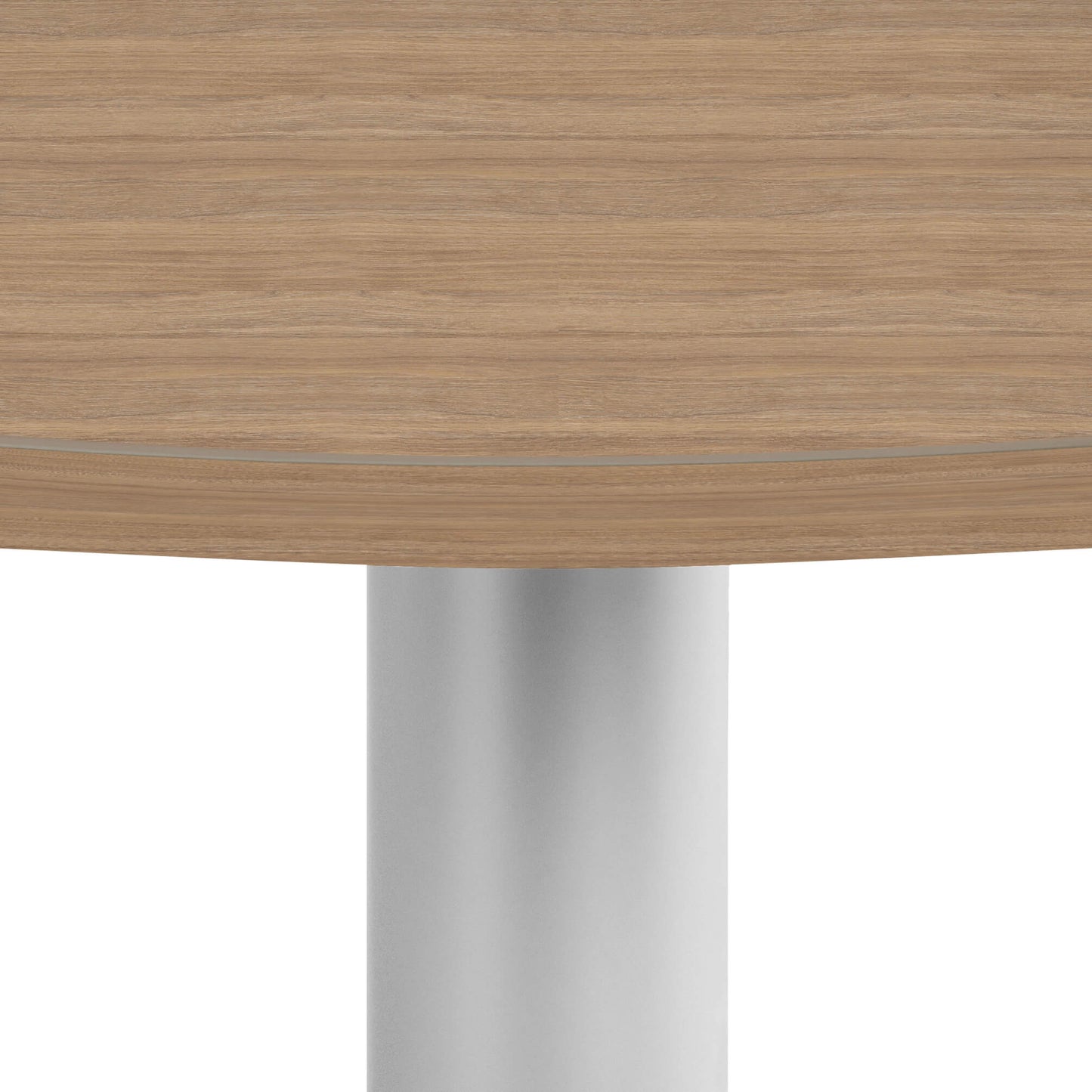 Table de réunion OPTIMA | Rond, cadre argenté, Ø 1200 mm, chêne ambré