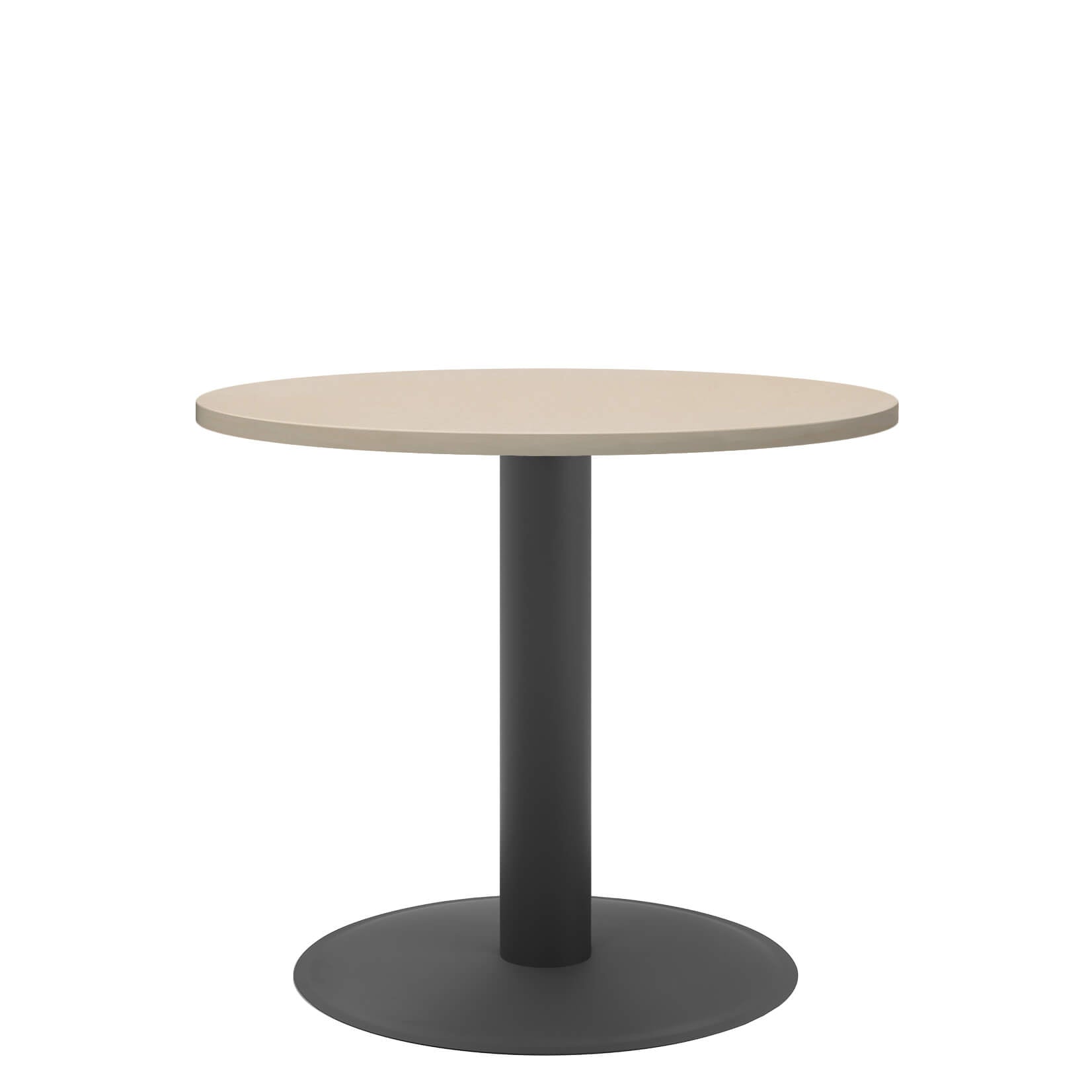 OPTIMA meeting table | Round, anthracite frame, Ø 800 mm, maple