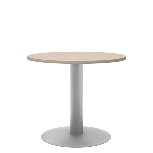 Table de réunion OPTIMA | Rond, cadre argenté, Ø 800 mm, érable