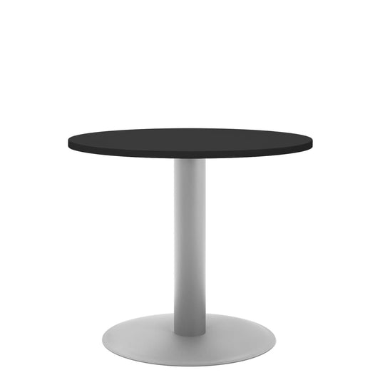 Table de réunion OPTIMA | Cadre rond, argenté, Ø 800 mm, anthracite